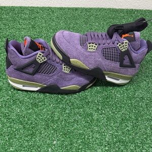 Women’s Air Jordan 4 Retro Purple/Olive/safety orange Size 5.5 New with Box